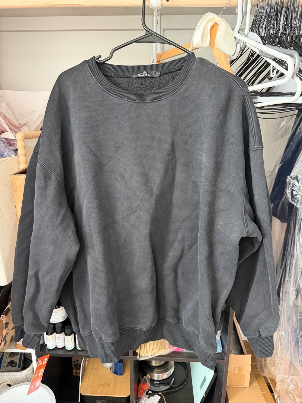 women’s Black Crewneck Sweatshirt - Casual Everyday Sweater